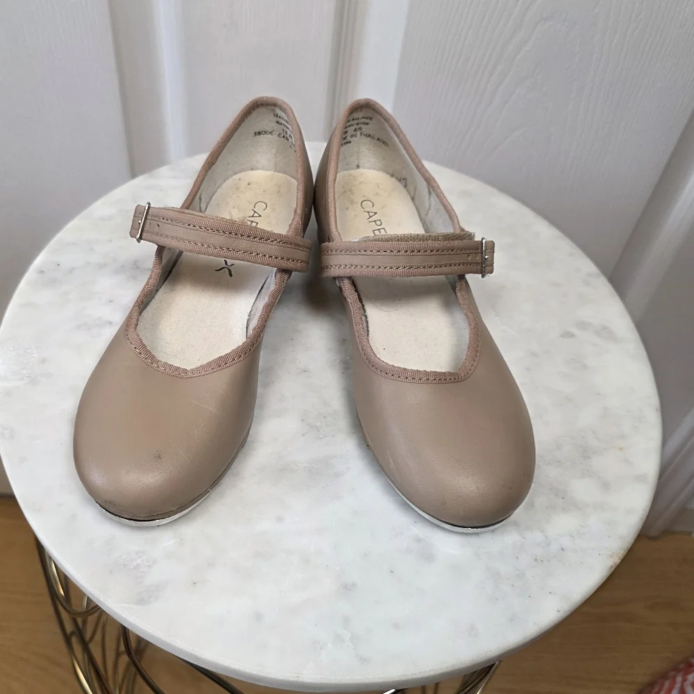 Capezio Girls Tan Mary Jane Tap Shoes Size 13M Tele Tone Tap